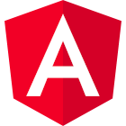 Angular framework logo representing a complete web application platform