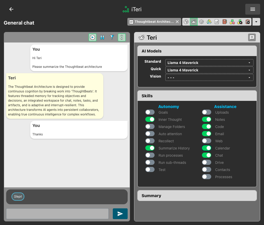 Iteri tools and MCP screenshot