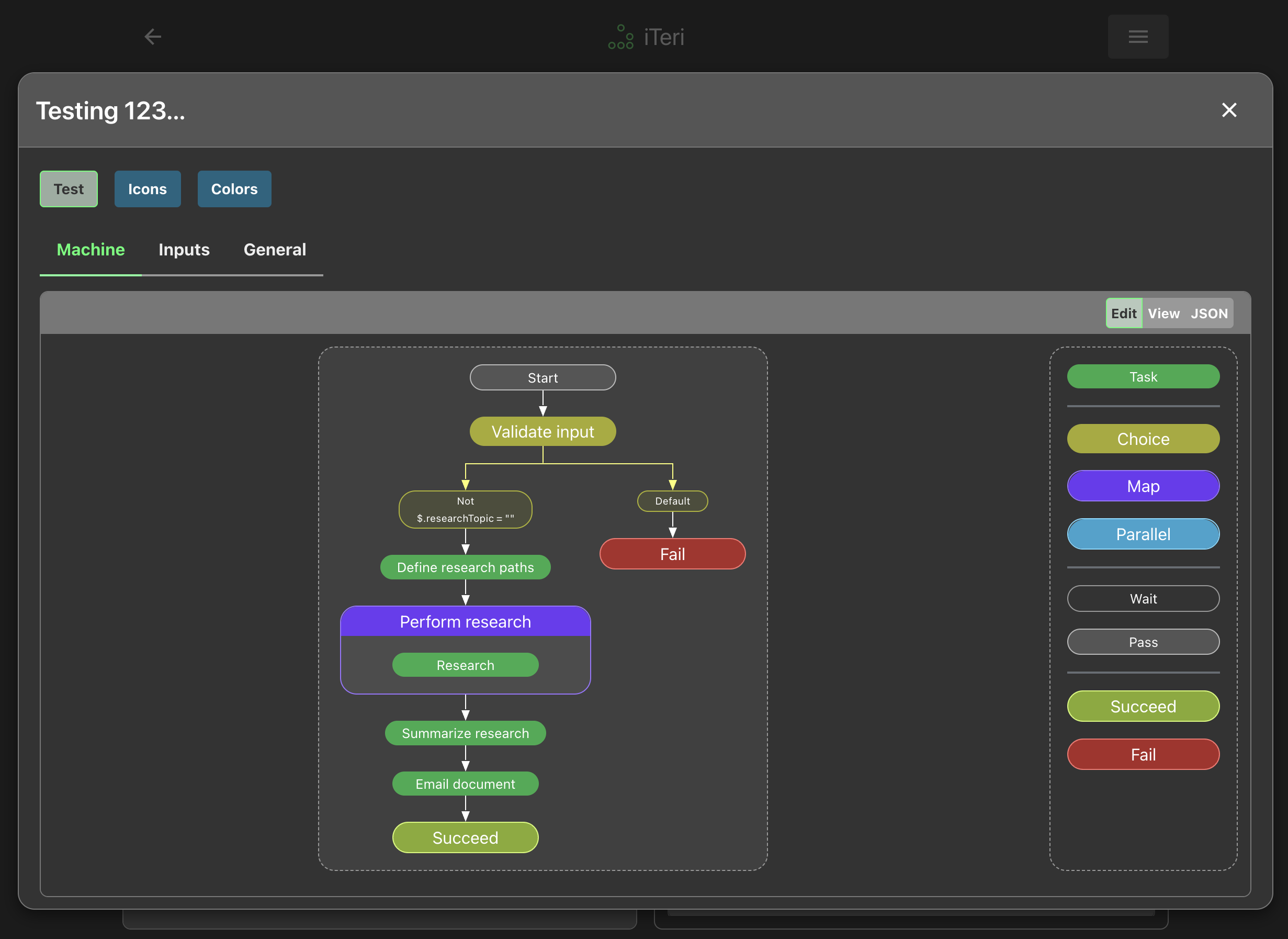 Iteri workflow screenshot